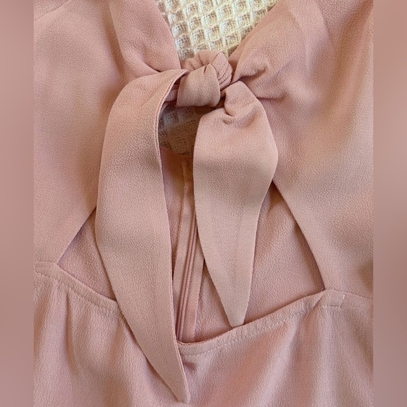 Flynn Skye balletcore mini tie-front cutout dress in cotton pink NWT size medium - Picture 5 of 8